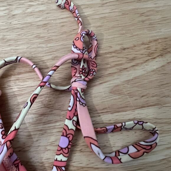 Wild Fable Women's Peach Paisley Print Bralette Bikini Top - Size XXS - NWT - Picture 5 of 10